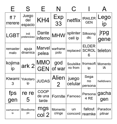 VIRGIN GALAXY MAINDENLESS RED Bingo Card