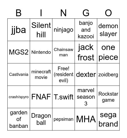 fortnite chapter 7 bingo Card