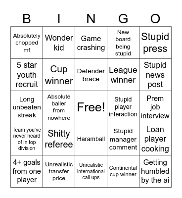 FM Bingo Card