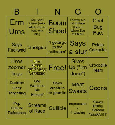GOJI BINGO Card