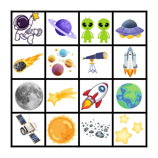 de ruimte Bingo Card