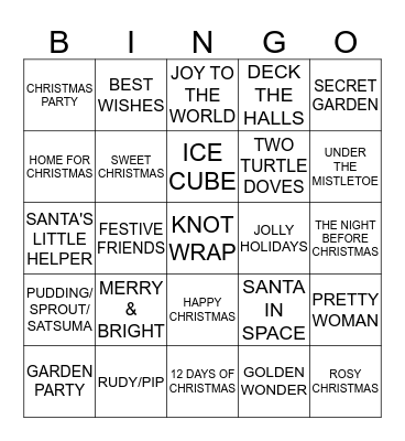 LUSH GIFT BINGO Card