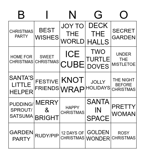 LUSH GIFT BINGO Card