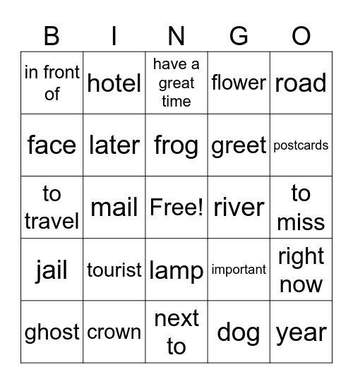 unit 2 - vocabulary Bingo Card