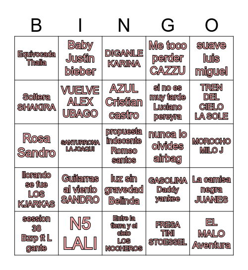 2 Bingo Card