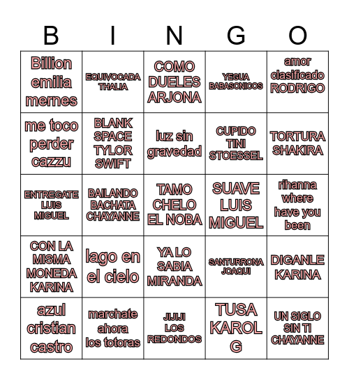 Untitled Bingo4 Bingo Card