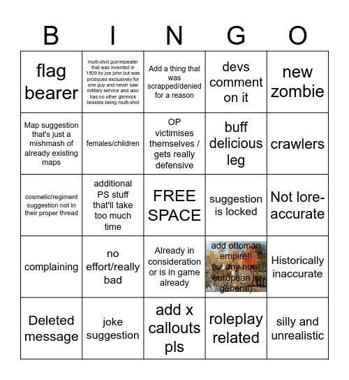 G&B SUGGESTIONS BINGO Card