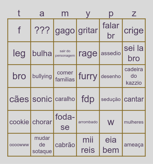 tamybingo Card