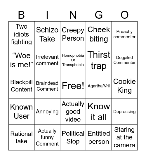 TikTok Bingo Card