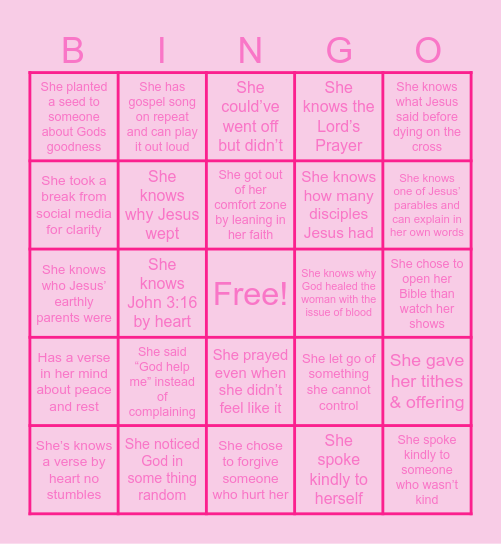 Miss. Understood Bingo 🩷 Bingo Card