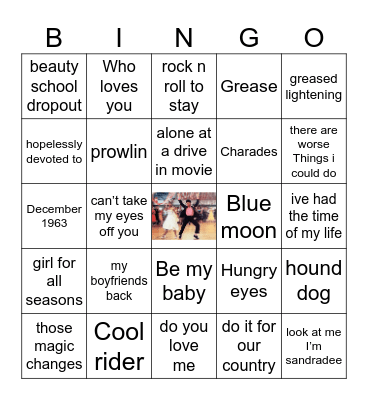 The world of grease and Dirty Dancing 🎙️ Bingo Card