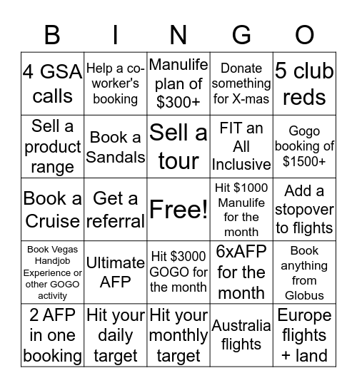 December BINGO Card