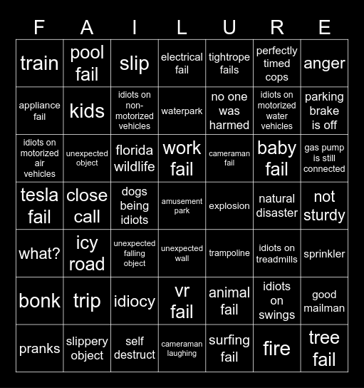 FailArmy V5 Bingo Card