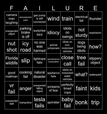 FailArmy V6 Bingo Card
