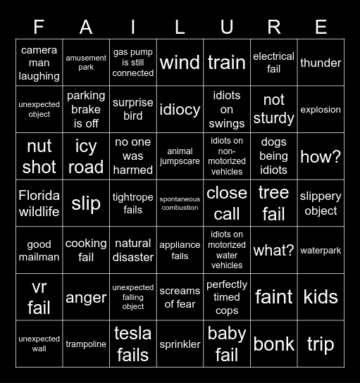 FailArmy V6 Bingo Card