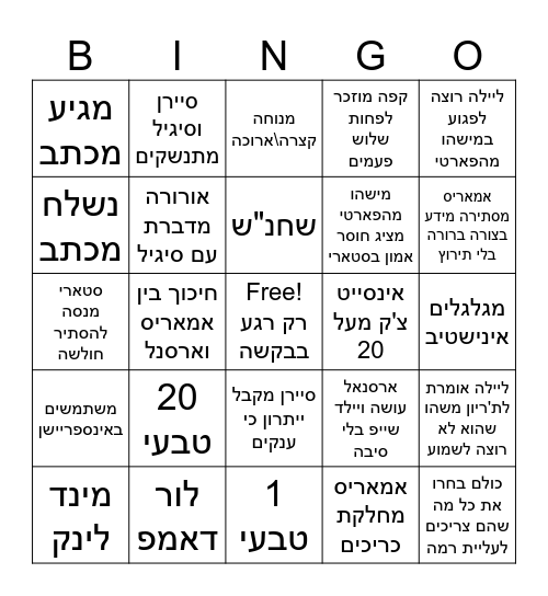 דרגוןהוק Bingo Card