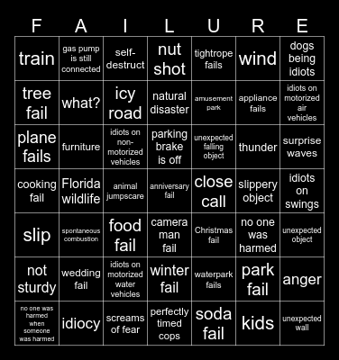 FailArmy V7 Bingo Card