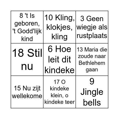 Kerst bingo Card