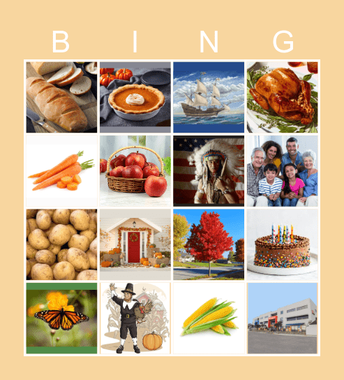Thanksgiving Bingo Card