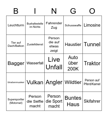 Google Maps Bingo Card
