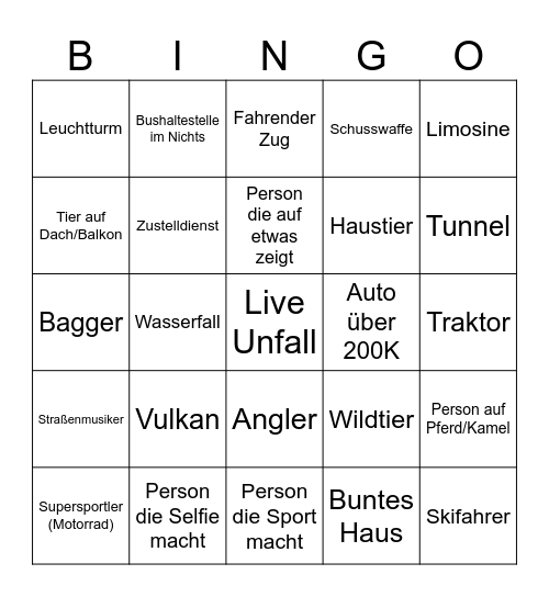 Google Maps Bingo Card