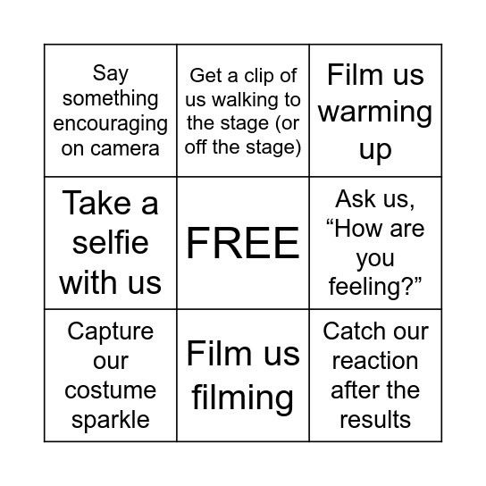 B-Roll Bingo Card