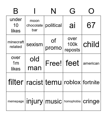 Reels Bingo Card