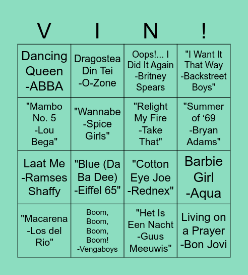 Ronde 1 Bingo Card