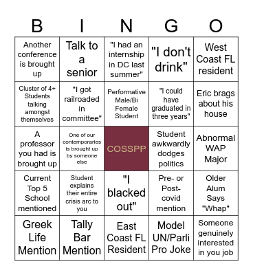 WAP Bingo Card