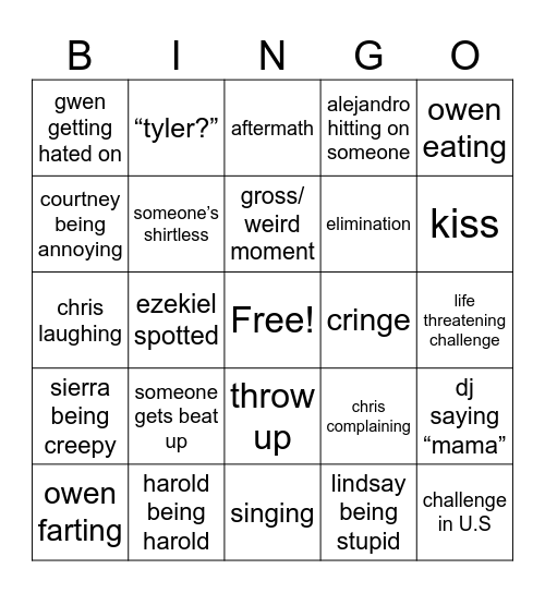 tdwt bingo Card