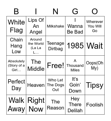 Front Row Bingo (1) Bingo Card