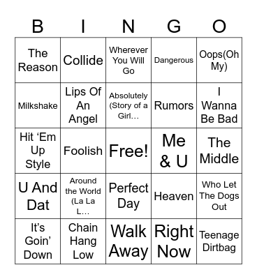 xxxxx  3  xxxxx Bingo Card