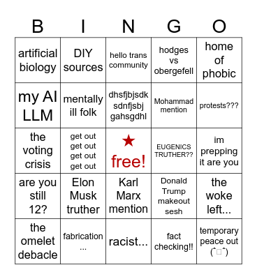 Evil Uncle Bingo! Bingo Card