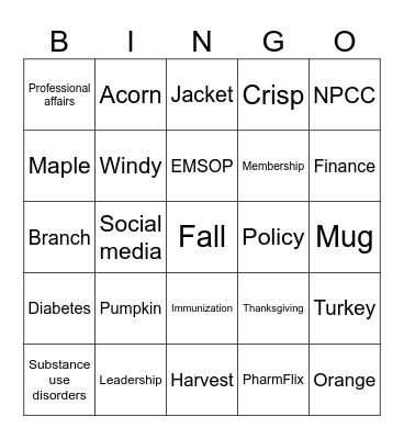 APhA-ASP Bingo Card