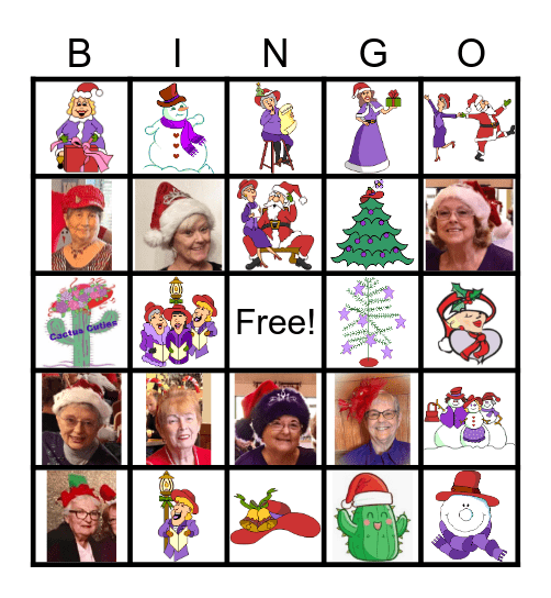 Cactus Cuties Christmas Bingo Card