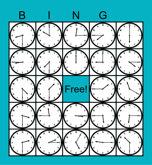 TIME Bingo Card