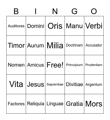 Verbs And Adverbs Bingo Card
