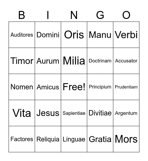 Verbs And Adverbs Bingo Card
