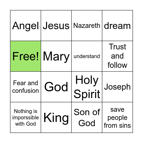 Bingo - Christmas Story 1 Bingo Card