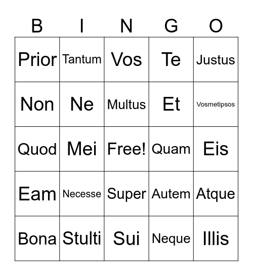 Verbs And Adverbs Bingo Card