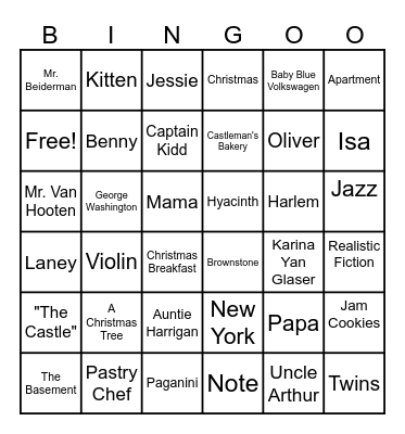 The Vanderbeekers of 141st Street Bingo Card
