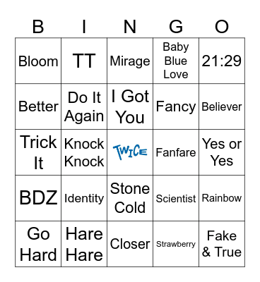 TWICE Bingo! Bingo Card