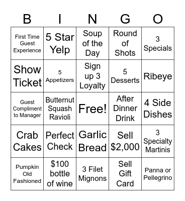 Server Bingo Card