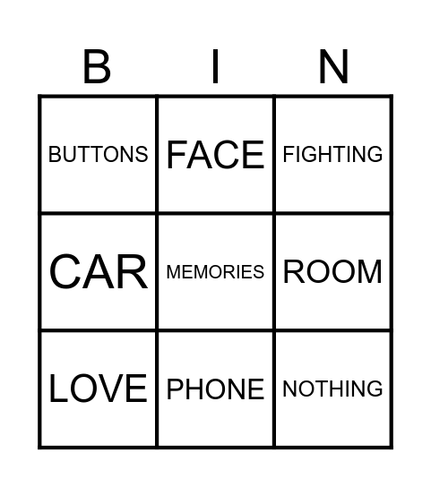 "I wish you would" by Taylor Swift Bingo Card