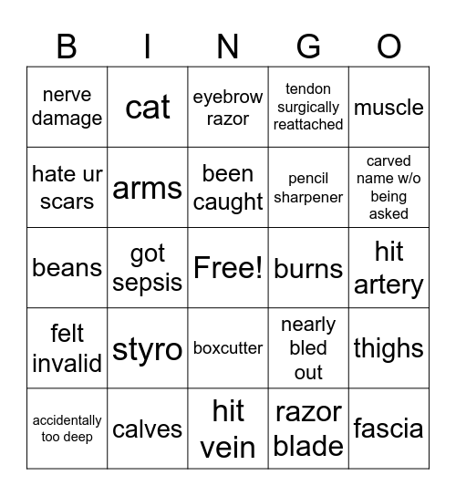 how similar r we SHED ADDITION! Bingo Card