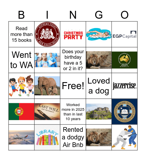 Sawyer- Skinstad Year in review Bingo Card