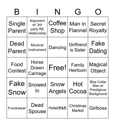 A Very Hallmark Christmas Bingo Card
