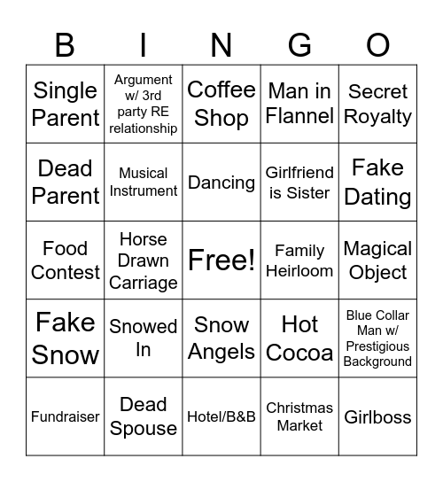 A Very Hallmark Christmas Bingo Card