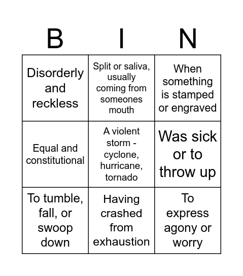 Letters from Rifka Bingo Card