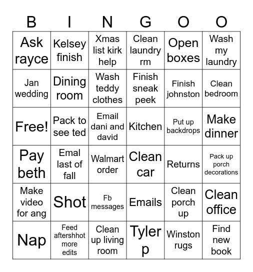 Dis weeekk Bingo Card